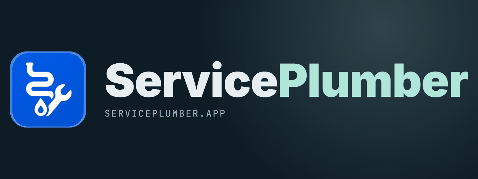ServicePlumber logo lockup